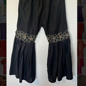 Black and gold gharara pants